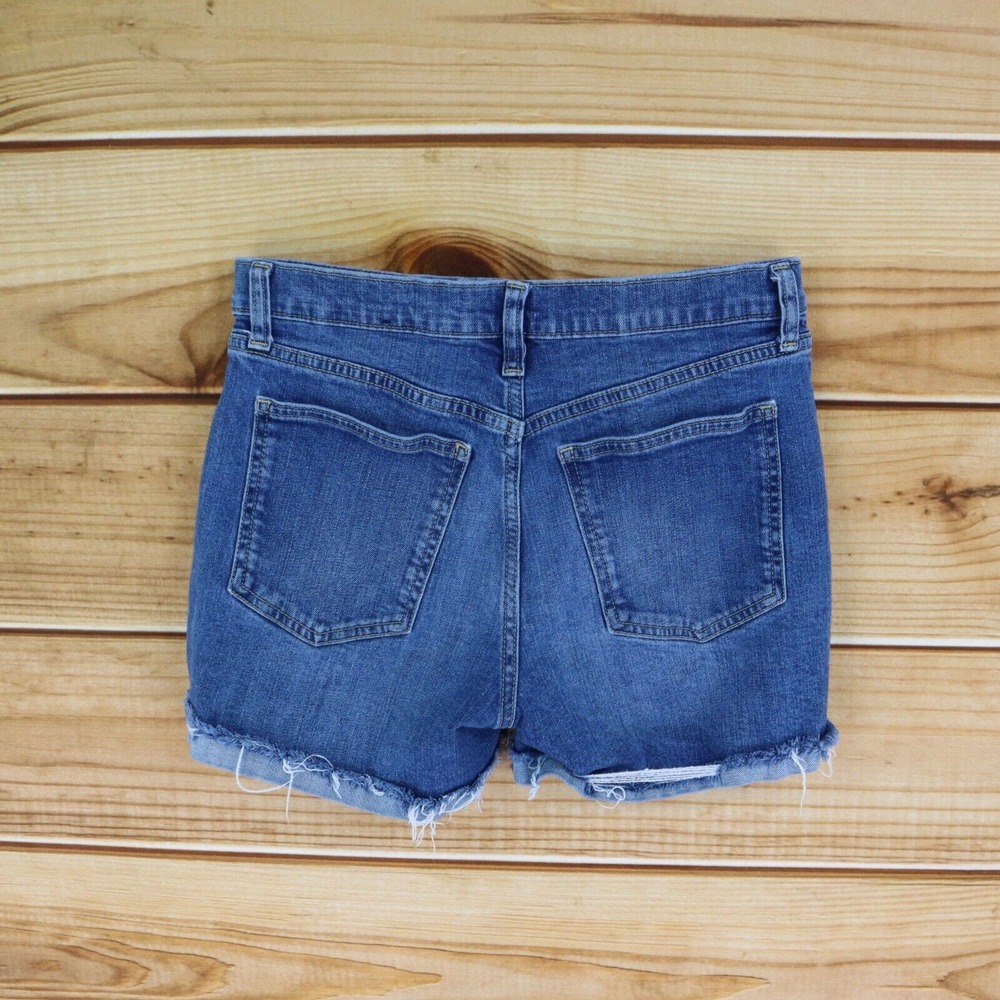Gap Jean Shorts Cuffed Womens WAIST: 27 INCHES Pockets Distressed Button Fly - Picture 2 of 8